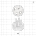 PharmaTainer™ Cap, 4-Ports - 70 mm; 4 External Ports Fit 3/8 inch ID Tubing x 4 Internal Ports Fit 3/8 inch ID Tubing (0.375 inch, 9.53 mm) - 12724