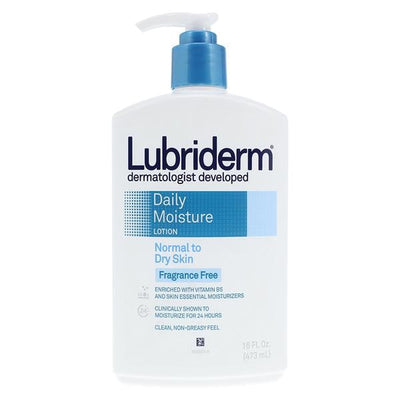J&J Consumer Products Lubriderm Daily Moisturizing Lotion Fragrance Free Body 16oz/Bottle, 12 BT/CA - 514832300