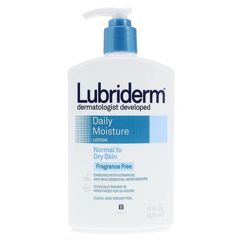 J&J Consumer Products Lubriderm Daily Moisturizing Lotion Fragrance Free Body 16oz/Bottle, 12 BT/CA - 514832300
