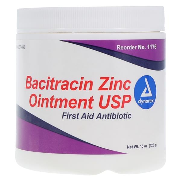 Dynarex Corporation Bacitracin Zinc Topical Ointment 500u/gm 1lb/Jar, 12 JR/CA - 1176