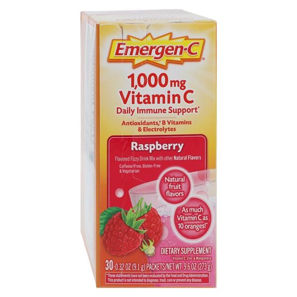 Haleon Company Emergen-C Powder Mix Raspberry Packet 30/Box, 12 BX/CA - F76314130201S