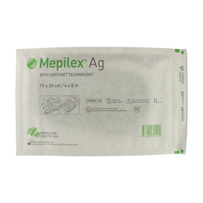Molnlycke Healthcare Mepilex Ag Foam Wound Dressing 4x8", 9 BX/CA - 287200