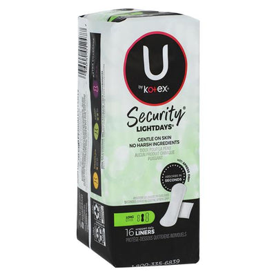 Kimberly Clark Professional U by Kotex Panty Liner Long Light White Disposable Fragrance Free Latex-Free 12/Case - 01247