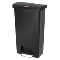 Newell Brands Dist. LLC Can Trash Slim Jim Resin Step-On Pedal Hinge Lid Self-Closing Front Step Black Each - 1883611