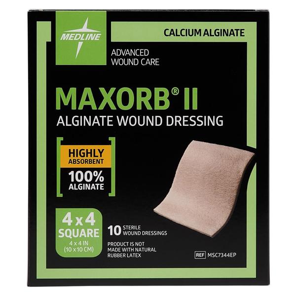 Medline Industries Inc Maxorb II Alginate Wound Dressing 4x4" Not Made With Natural Rubber Latex - MSC7344EP