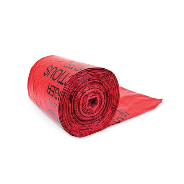 Justrite Manufacturing -Biohazard Bag 33x24" Red/Black Plastic Symbol Non-Sterile 100/Box 22108