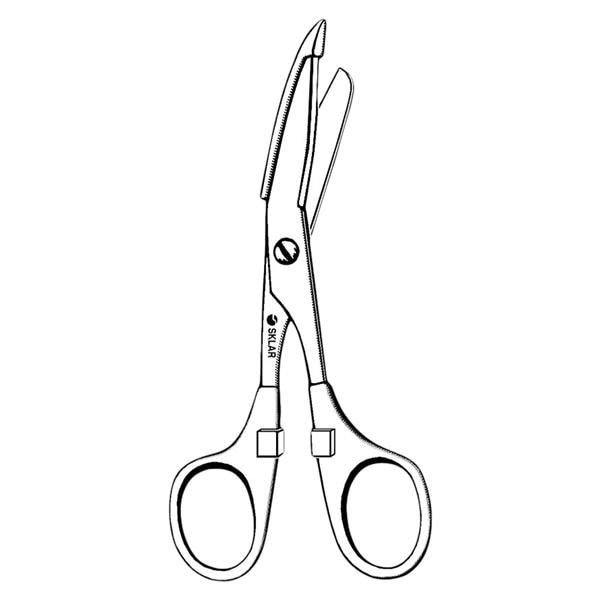 Sklar Instruments -Nurse & Bandage Scissors Angled 5-1/2" Stainless Steel/Plastic Non-Sterile Reusable Each 11-1496
