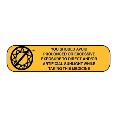 Apothecary Products Labels Avoid Direct Sunlight While Taking Yellow 1000/Box - 40351
