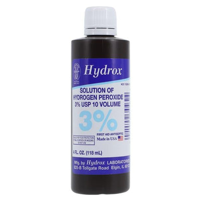 Hydrox Labs Hydrogen Peroxide 3% Antiseptic Topical Solution 4oz/Bottle, 24 BT/CA - F0010