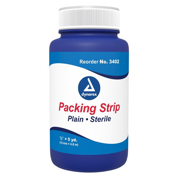 Dynarex Corporation Cotton Strip Packing 1/2"x5yd Sterile Not Made With Natural Rubber Latex  - 3402