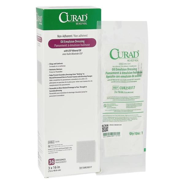 Medline Industries Inc Curad Oil Emulsion Gauze Dressing 3x16" Sterile Non-Adherent, 6 BX/CA - CUR250317
