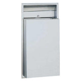 Bobrick Can Trash 1-Piece Tumbler Lock Hemmed Top Edges/Recessed w/ Key/Removable Waste Receptacle f/ 4" Wall Each - 3644