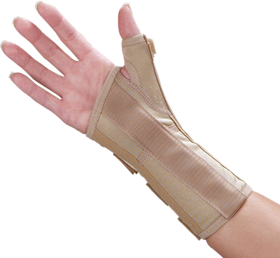 DEROYAL FUNCTIONAL WRIST SPLINT WITH ABDUCTED THUMB (PACKAGING - EACH) (LENGTH - 7”)