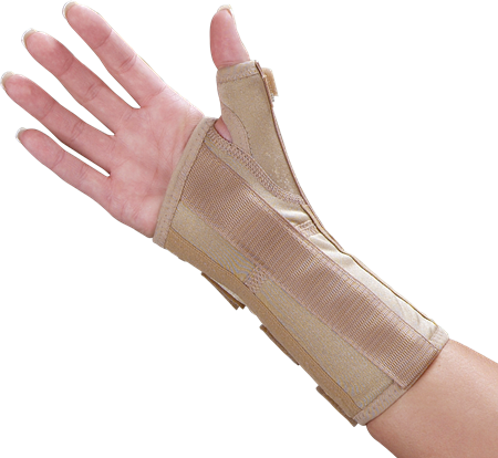 DEROYAL FUNCTIONAL WRIST SPLINT WITH ABDUCTED THUMB (PACKAGING - EACH) (LENGTH - 7”)