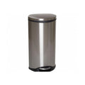 Grainger Can Trash Stainless Steel/Satin Finish Step-On Pedal Flat Lid Self-Closing Decorative Each - 6ZCL1