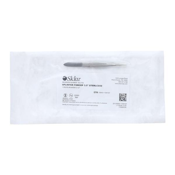 Sklar Instruments -Econo Splinter Forcep Straight Stainless Steel Sterile Each, 50 EA/CA 96-2765
