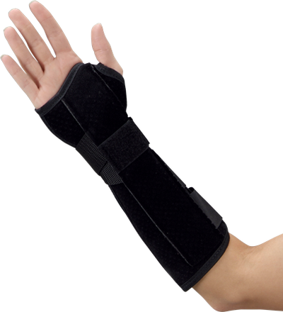DEROYAL SUEDE LEATHERETTE WRIST FOREARM SPLINT (PACKAGING - EACH) (WRIST/FOREARMLENGTH - 11 1/2”)
