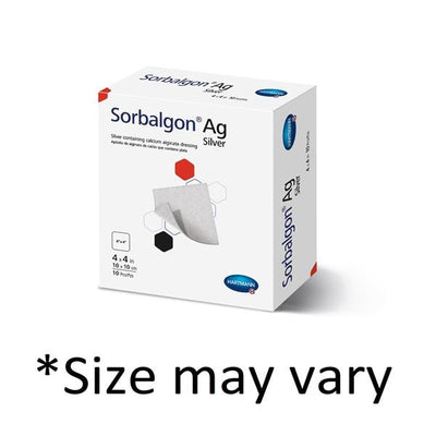 Hartmann USA Sorbalgon Ag Calcium Alginate/Silver Dressing 2x2" Sterile Square Adhesive LF  - 9996121