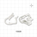 Pinch Clamp, Side-Load, White - Fits 0.197 inch - 0.284 inch OD Tubing (5 mm - 7.2 mm) - 13020