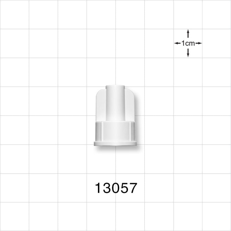 Large-Bore Male Cap, Non-Vented, White -  - 13057