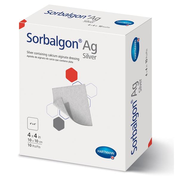 Hartmann USA Sorbalgon Ag Calcium Alginate/Silver Wound Dressing 4x4" Sterile Square LF  - 999611