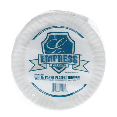 North American Corp 9" Uncoated White Paper Plate 1200/Case - 480902