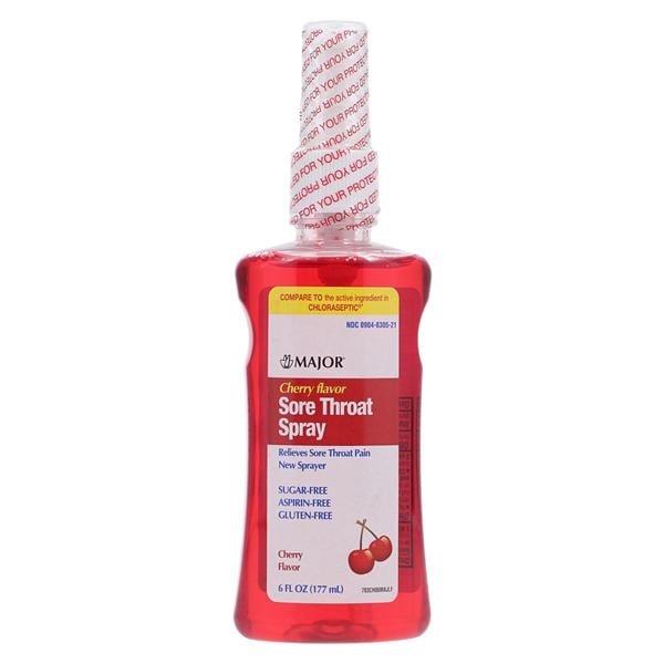 Major Pharmaceuticals Phenol Sore Throat Spray Sugar-Free Cherry 6oz/Bottle - 014433