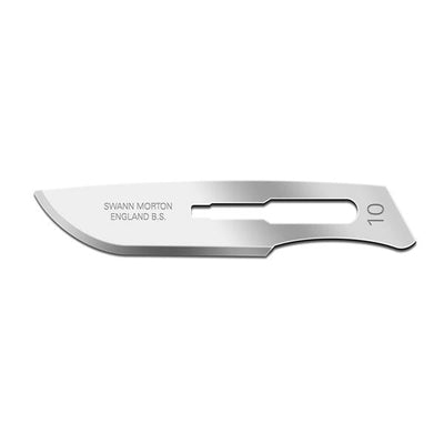 Cincinnati Surgical Co Swann Morton Stainless Steel Sterile Surgical Blade Size 10 Disposable 100/Bx - 01SM10