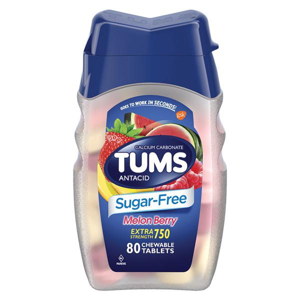 Haleon Company Tums EX Antacid Chewable Sugar Free Melon Berry 80/Bottle, 36 BT/CA - 738872