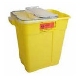 Becton-Dickinson -Sharps Container 5gal Clear/Yellow 7-1/2x10-1/2x18" Vertical Entry Funnel/Tethered Cap Plastic 1-Piece Non-Sterile One Piece 8/Case 305114