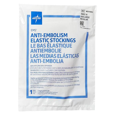 Medline Industries Inc -EMS Anti-Embolism Stocking Knee High 3XL White MDS160604