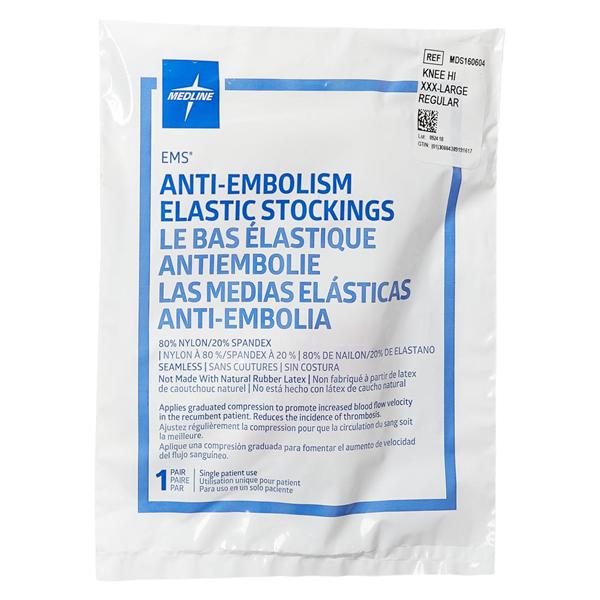Medline Industries Inc -EMS Anti-Embolism Stocking Knee High 3XL White MDS160604