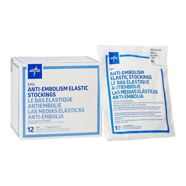 Medline Industries Inc -EMS Anti-Embolism Stocking Knee High 2XL/Long White MDS160698