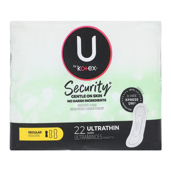 Kimberly Clark Professional U by Kotex Menstrual Pad Regular Moderate White Disposable Fragrance Free Latex-Free 22/Package, 8 PK/CA - 03904
