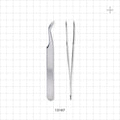 Single-Use Tweezer Forceps, Fine Tips, Curved, Satin Finish - 4.5 inch (114 mm) - 13167