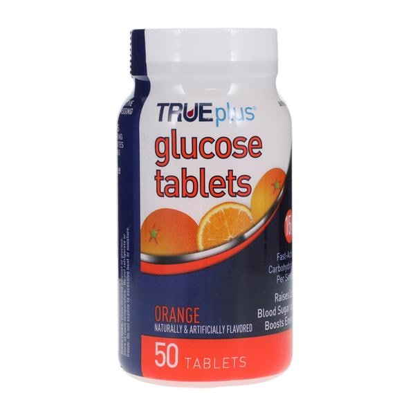 Trividia Health Inc. TruePlus Glucose Tablets 15gm Orange 50/Ct, 12 CR/CA - P1H01RN-50