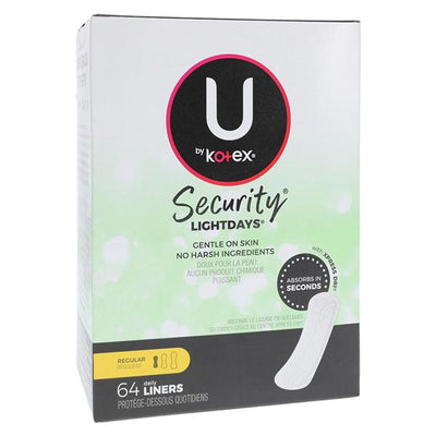 Kimberly Clark Professional U by Kotex Panty Liner Regular Light White Disposable Fragrance Free Latex-Free 64/Package, 8 PK/CA - 01396