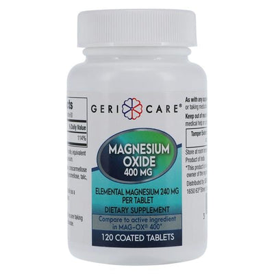 Geri-Care Pharmaceuticals Magnesium Oxide Tablets 400mg 120/Bottle - 634-12