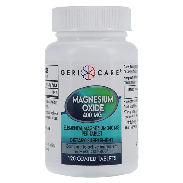 Geri-Care Pharmaceuticals Magnesium Oxide Tablets 400mg 120/Bottle - 634-12