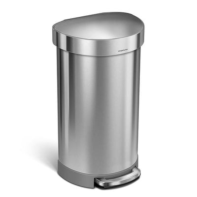 SimpleHuman LLC 12 Gallon Semi-Round Step Trash Can Brushed Stainless Steel Each - CW2030