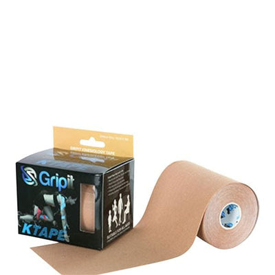 Fabrication Enterprises -Strapit Kinesiology Tape Cotton/Lycra/Spandex 4"x5.5yd Tan Not Made With Natural Rubber Latex Each 24-0135