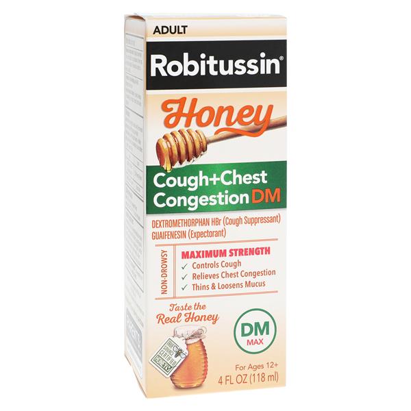 Haleon Company Robitussin Honey DM Adult Cough/Congestion Liquid 20/400mg Maximum Strength 4oz/Bottle, 24 BT/CA - 60000000208912