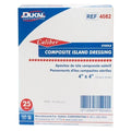 Dukal LLC Caliber Composite Dressing 4" x 4" Sterile Adherent White Absorbent Pad LF, 8 BX/CA - 4082