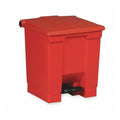 Newell Brands Dist. LLC Can Trash Plastic Step-On Pedal Integrated Lid Self-Closing Each - FG614300RED