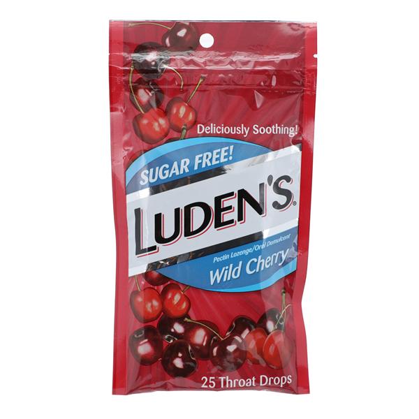 Medtech Products Ludens Sore Throat Drops Wild Cherry Sugar Free 25/Bag, 12 BG/CA - 814832016897