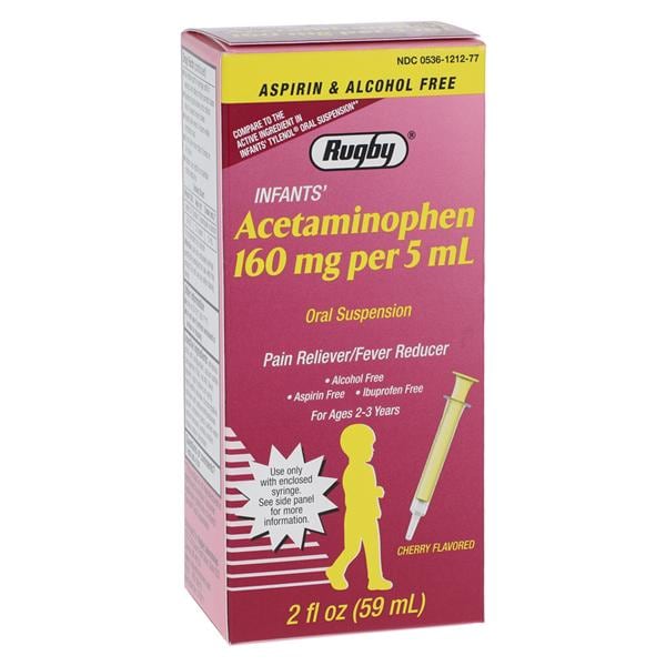 Major-Rugby Pharmaceuticals Acetaminophen Infant Oral Suspension 160mg/5mL Cherry 2oz/Bottle - 370671