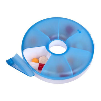 Apothecary Products Easy Fill Pill Organizer Large Round Reusable Carousel / Weekly 6/Pack - 67702