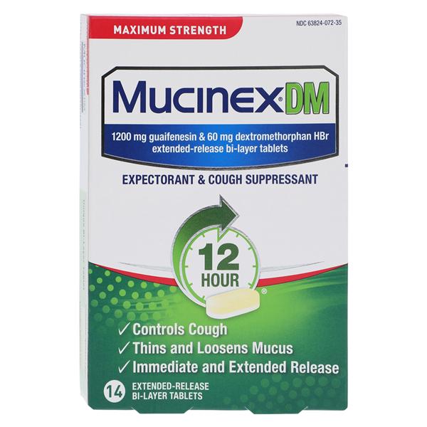 RB Health US LLC Mucinex DM Tablets 1200/60mg Maximum Strength 14/Package, 24 PK/CA — 63824-07214