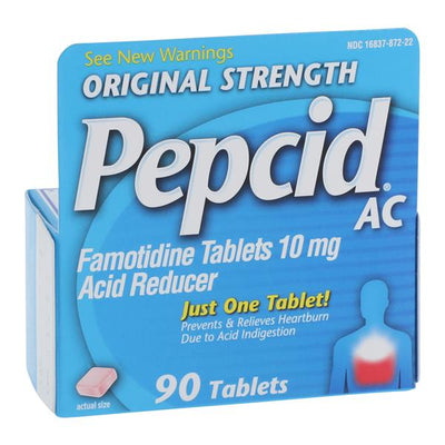 Johnson & Johnson Consumer Pepcid AC Tablets 10mg 90/Box, 24 BX/CA - 716837872900