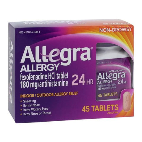 Chattem Inc Allegra 24Hr Allergy Tablets 180mg 24 Hour 45/Bottle, 36 BT/CA - 41274